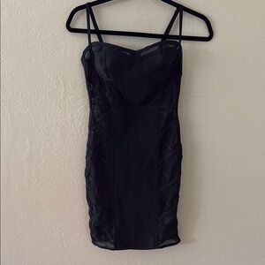 Fashion Nova Black Spaghetti Strap Bodycon Mini Dress